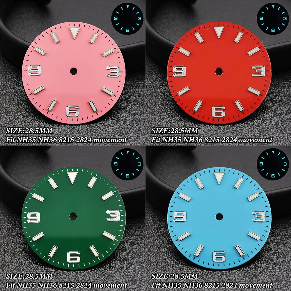 

28.5 Diameter Date Watch Dial Luminous Dial Fits NH35/NH36 M8215/8205 EAT2824/2836 Movement Accessories Watch Parts Sterile Dial
