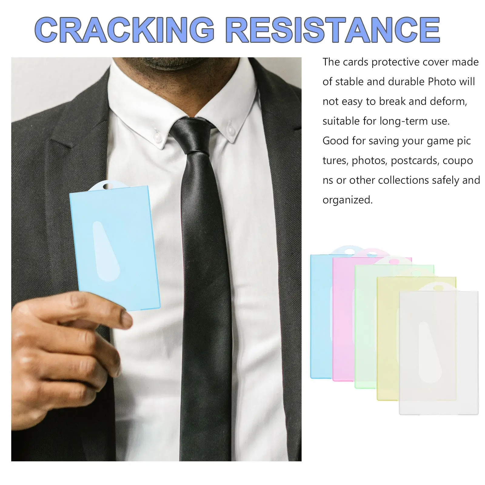 30Pcs Candy Color Clear Card Protectors Plastic Card Sleeves for Standard Trading Cards Game Cards Name Tags Id Badges Students