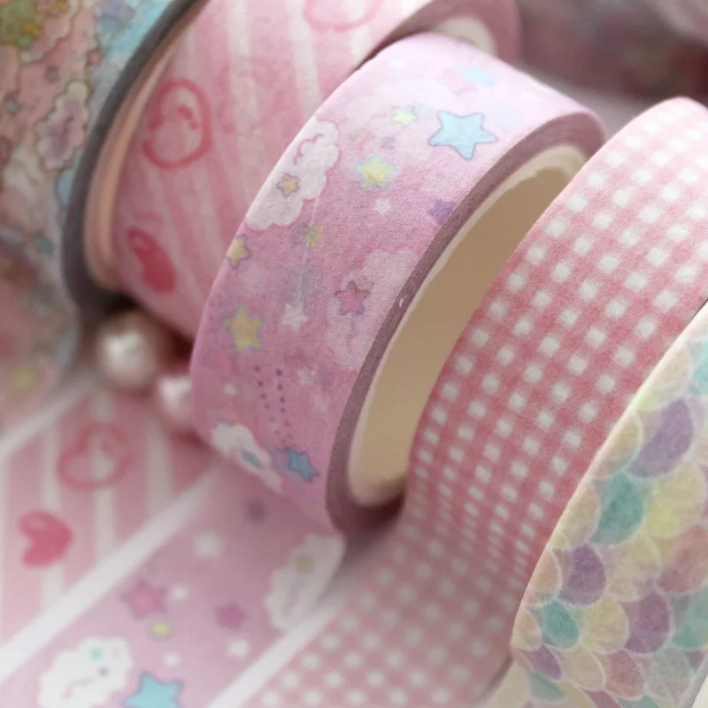 

Набор декоративных скотчей Washi Long Kawaii Girl с милым сказочным дизайном для ведения дневников, планировщиков и поделок своими руками