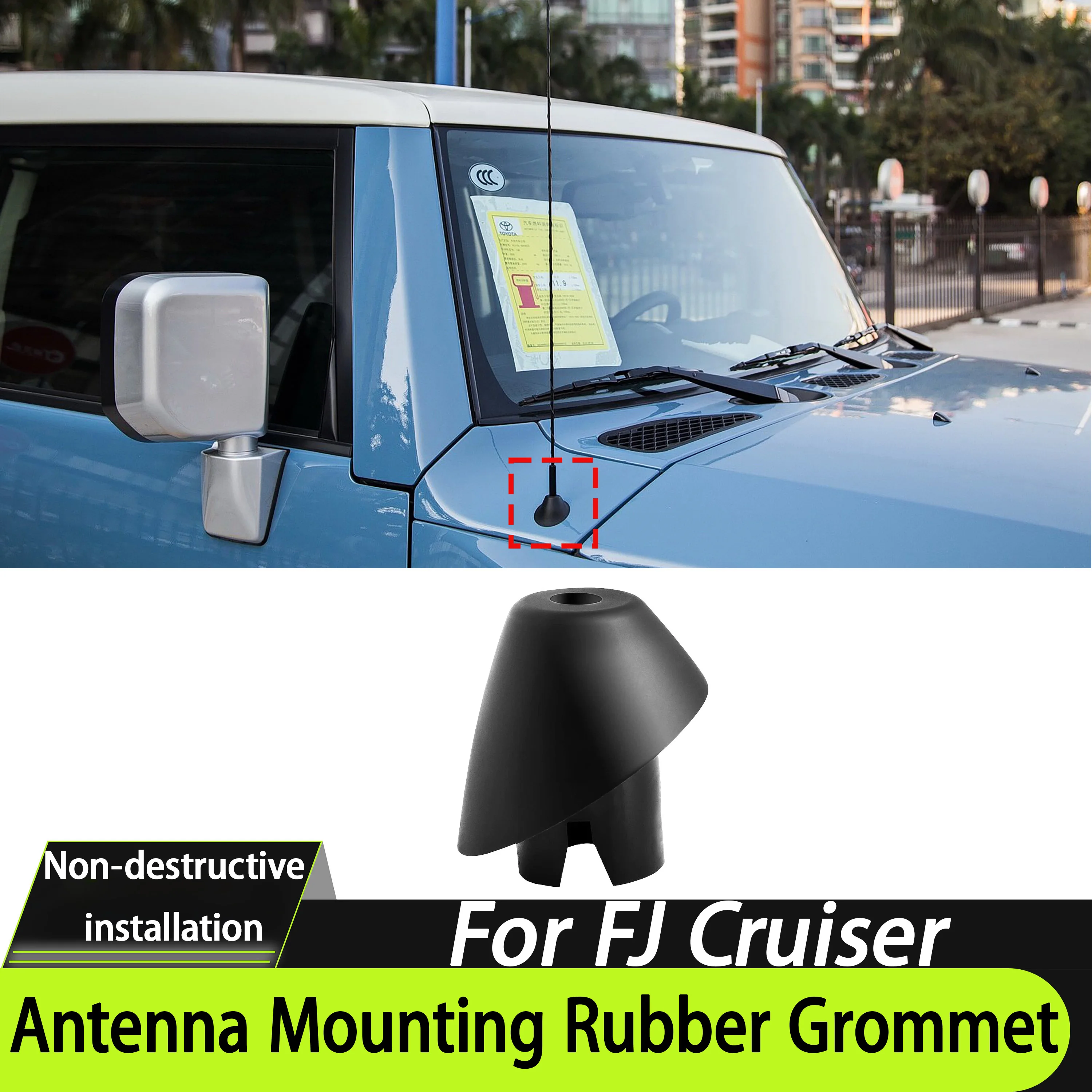 Antenna Base Trim Seal Ring For Toyota FJ Cruiser OEM:86392-35031 Direct Fit Antenna Fixing Rubber Grommet Replacement