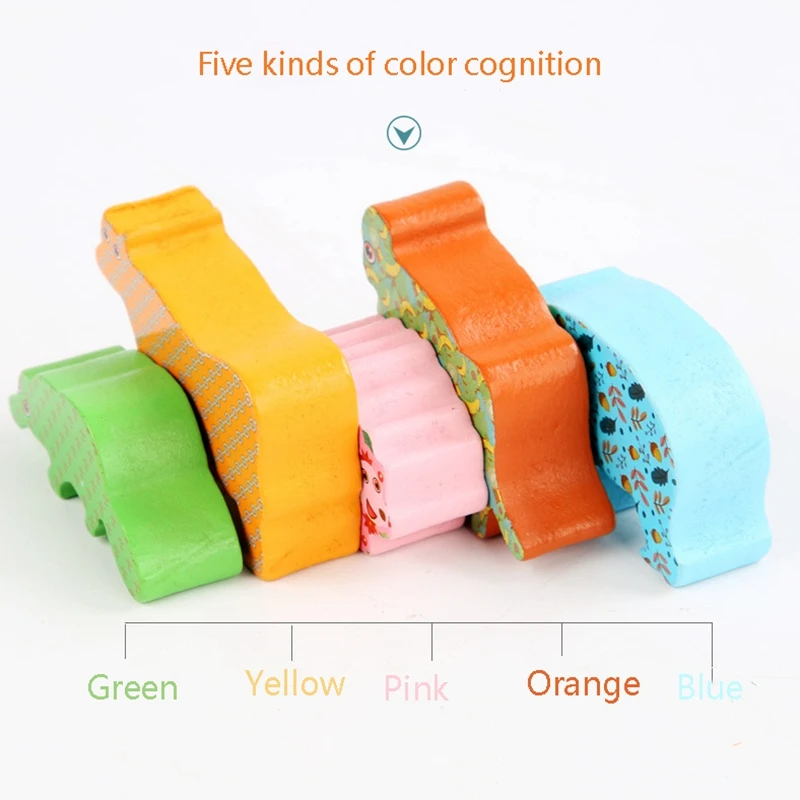 مجموعة ألعاب كتل التوازن الحيوانية للأطفال ، ألعاب الديناصورات الخشبية التراص ، تنسيق العين اليدوية