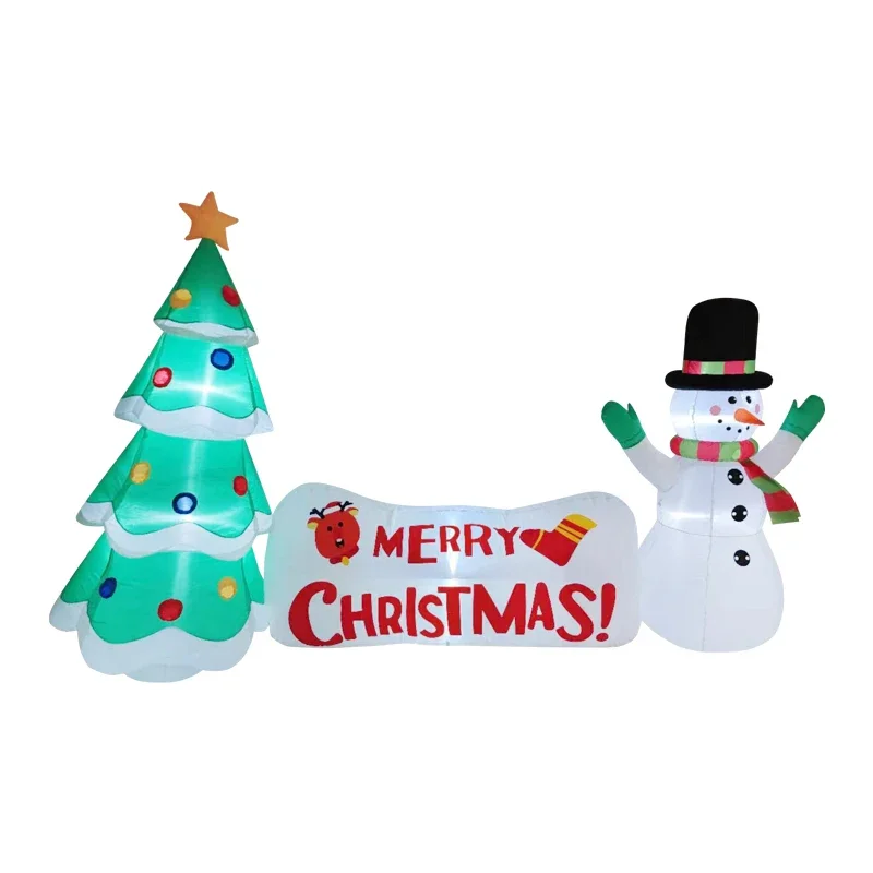 Inflatable Christmas Tree/Snowman/Claus/Big Bear/Gingerbread Man Dolls Model Built-in LED Outdoor Decorations Garden Party Decor