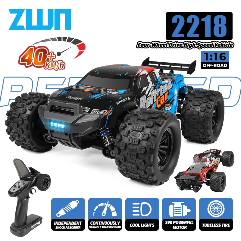 

2218 RC Car Off-Road With Light 40KM/H 1/16 4WD Remote Control Car High Speed Drift Monster Truck Toy For Kids vs Wltoys 144001