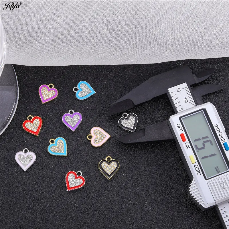 10 teile/los Kristall Emaille Sweet Heart Charm Anhänger für DIY handgemachte Ohrringe Schmuck machen Ergebnisse liefert Zubehör – Detail 7