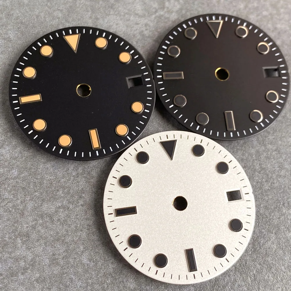 Mods New Diver Style 29mm Black White Matte Frosted Watch Dial Face Fit NH34 NH35 NH36 NH38 Automatic Movement Watch Accessories