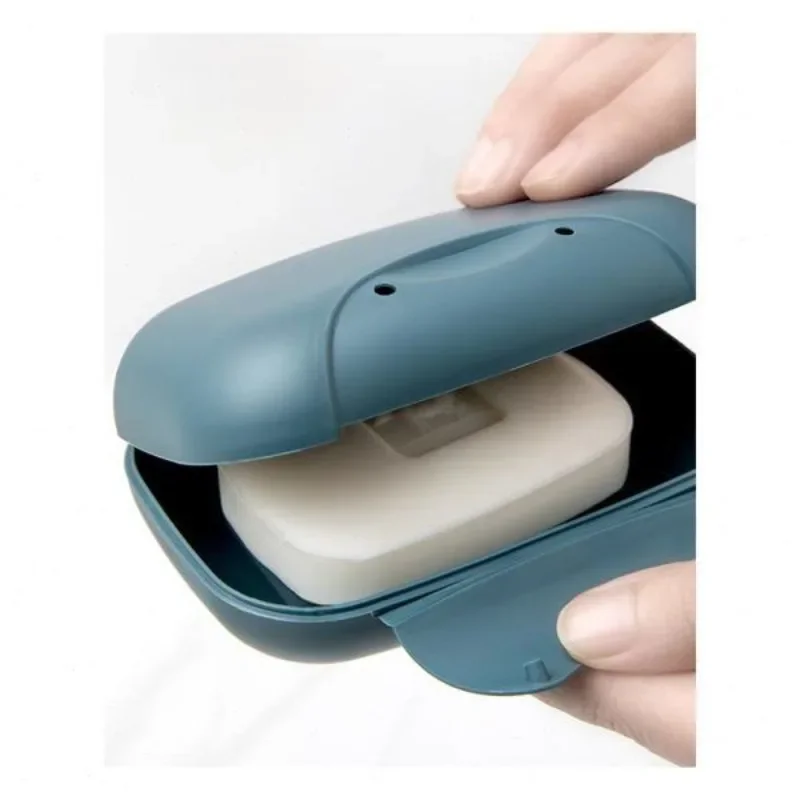 Travel soap box plastic with lock, mini portable soap box, creative sealed soap box with lid, waterproof and covered.