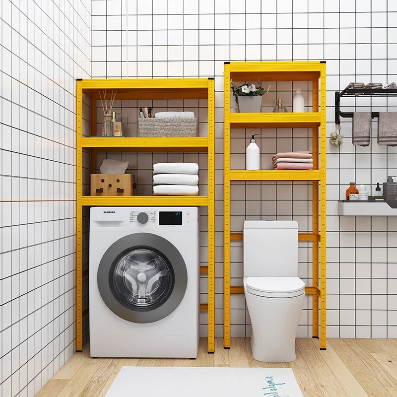 TLL Toilet Storage Rack Roller Flip Top Shelf Floor