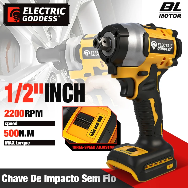 500N.M Brushless Electric Impact Wrench 3in1 Cordless 1/2inch Wrench Screwdriver Drill Power Tool For Makita 18V Battery Pin