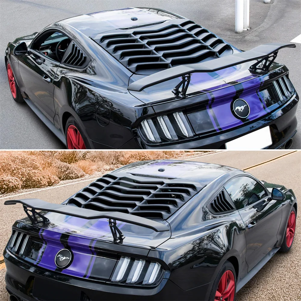 Hintere Seiten fenster lamellen für Ford Mustang 2015-2017 Windschutz scheibe Sonnenschutz abdeckung Entlüftung GT Lambo-Stil Custom Fit Allwetter abs – Detail 5