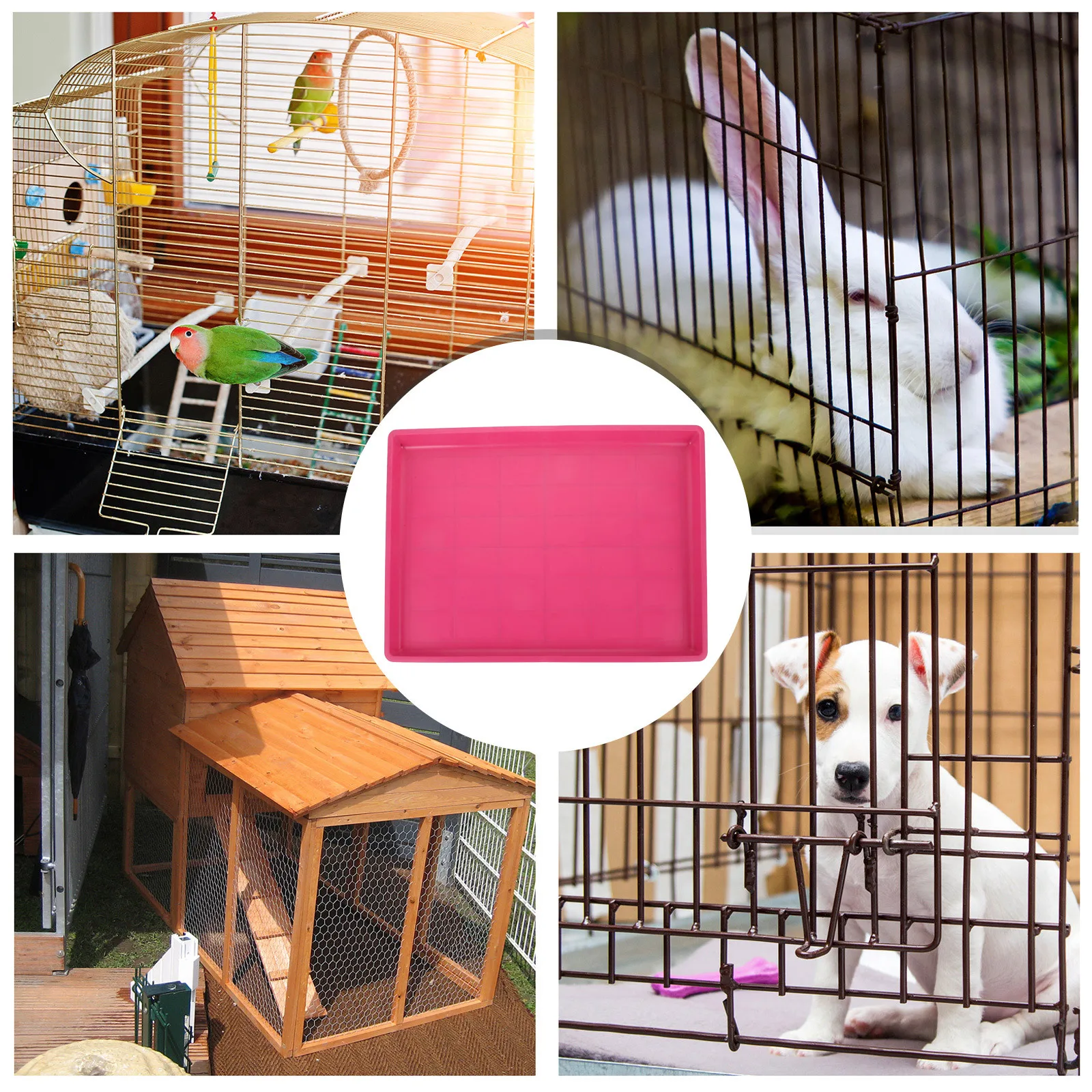 

Pet Cage Bottom Tray Plastic Reusable Easy Operation Good Workmanship Suitable for Rabbit Guinea Pig Chick Dog Crate Tray
