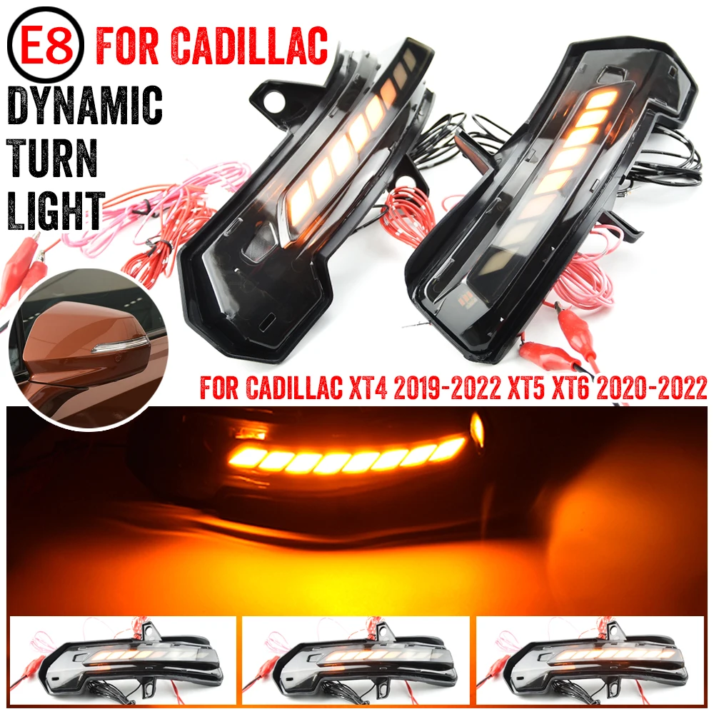 

Side Turn Signal Daytime Running Lights for Cadillac CT4 XTS XT56 XT4 CT6 CT5 16-20 Led Rear View Mirror Cover Lamp