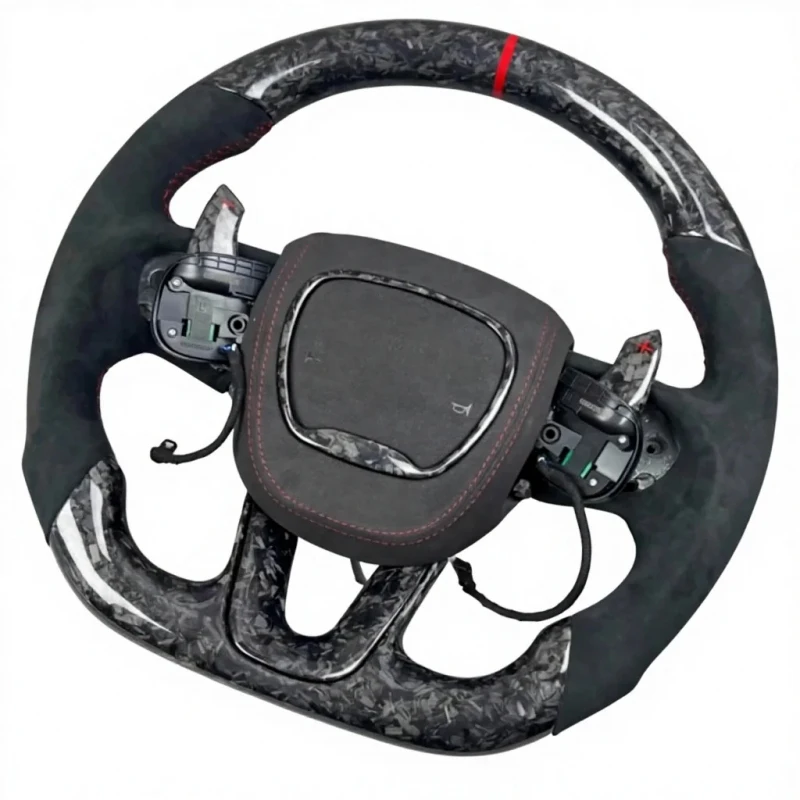Custom Build Carbon Fiber Steering Wheel for  Series SRT Hellcat Leather Peorated Alcantara Option