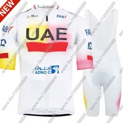 UAE 2024 Cycling Jersey Pogačar Giro-Tour Set Short Slovenia TDF Pink White Clothing Road Bike Shirts Suit Bicycle Bib Shorts