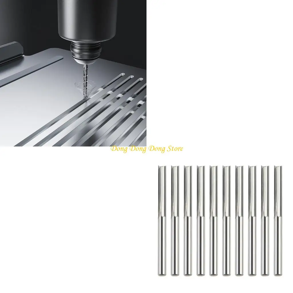 

4xba 10pcs 3,175 мм деревообрабатывающие аксессуары с прямыми резами для фрезета для выгравированных аксессуаров для платы за