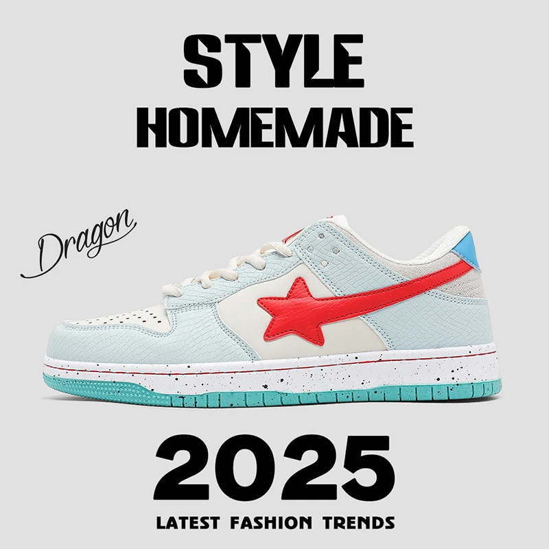 للجنسين 2025 أحذية رياضية كاجوال جديدة للطلاب أحذية نجمة سميكة سوليد متعددة الاستخدامات أحذية زوجين عصرية #1