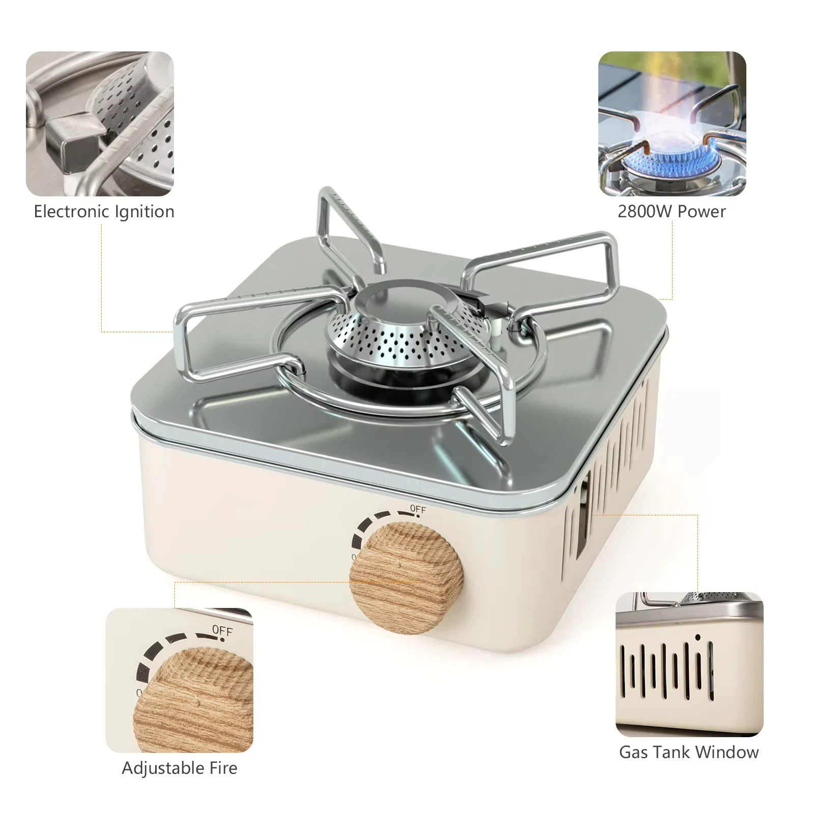 

Camping Electronic Ignition Gas Stove Outdoor Gas Burner Picnic Camp Equipment 2800W High Firepower Portable Cassette Furnace