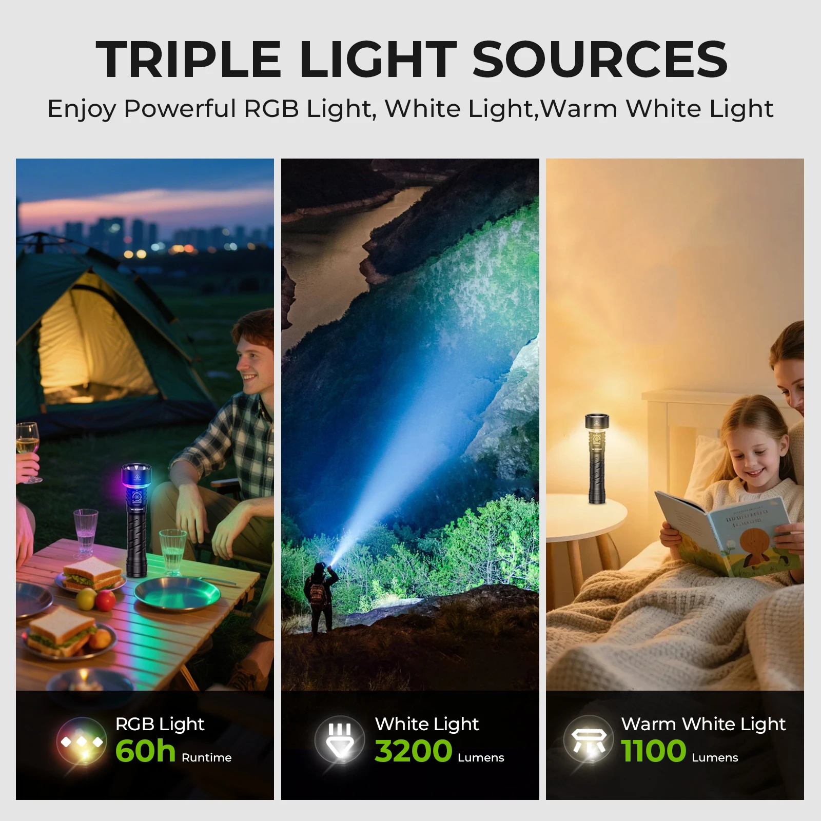 Wurkkos TS27 3200LM مصباح يدوي فائق السطوع 845 متر رمي RGB الإضاءة Linterna قابلة للشحن عكس شحن قوة البنك للتخييم