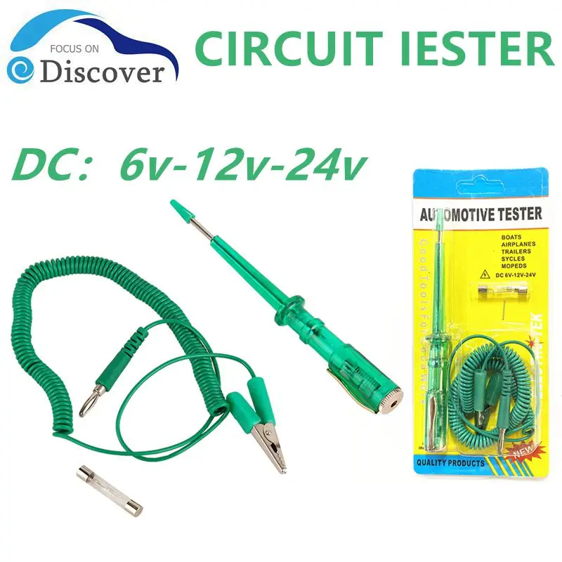 New Portable Auto Circuit Tester With Led Light Sharp Probe Dc 6v-12v-24v 85486 Probe Repair Electric Test Pen