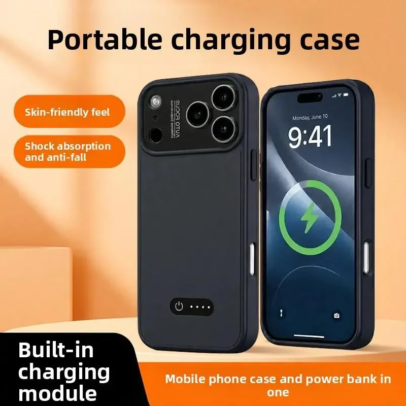 Battery Case for iPhone 17 Pro/iPhone 17 Pro Max, 2500mAh Real Capacity Ultra-Slim Protective Charging Cover, Portable Rechargeable Power Bank Case Support Fast & Wireless Charging