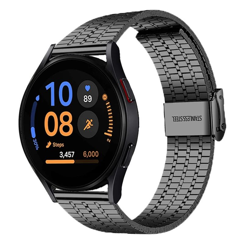 Correa de reloj de acero inoxidable para Galaxy Watch FE, correa de Metal para Samsung Galaxy Watch 7 6 4 5 44mm 40mm, pulsera activa 2
