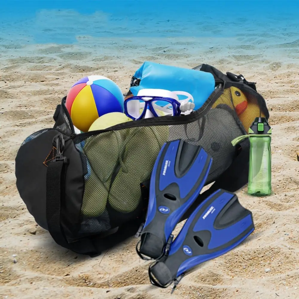 Foldable Mesh Dive Bag Adjust Shoulder Strap Lightweight Mesh Travel Duffle Breathable Quickly Dry Dive Gear Pouch Swimming