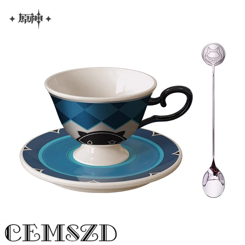

Game Genshin Impact Official Genuine Product Lynette Theme Afternoon Tea Cup and Saucer Set Halloween Christmas DIY Gift Cosplay