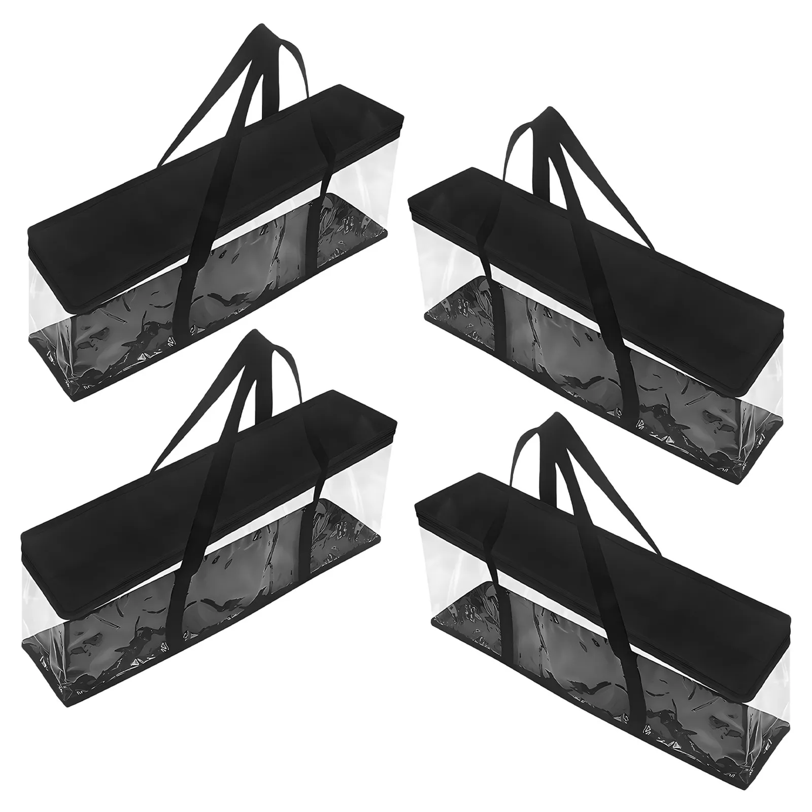 4Pcs Clear Cd Dvd Organizer Bags Portable Vinyl Record Holder Large Capacity Disc Storage Box Media Carrying Case 60x22x15cm