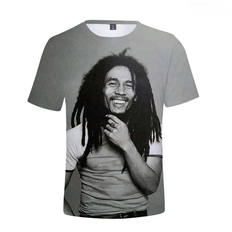 

2023 Fshion Bob Marley 3D T Shirt Summer New Casual T Shirt Men's Women's Oversized Hip Pop Tops Bob Marley Unisex Streetwear