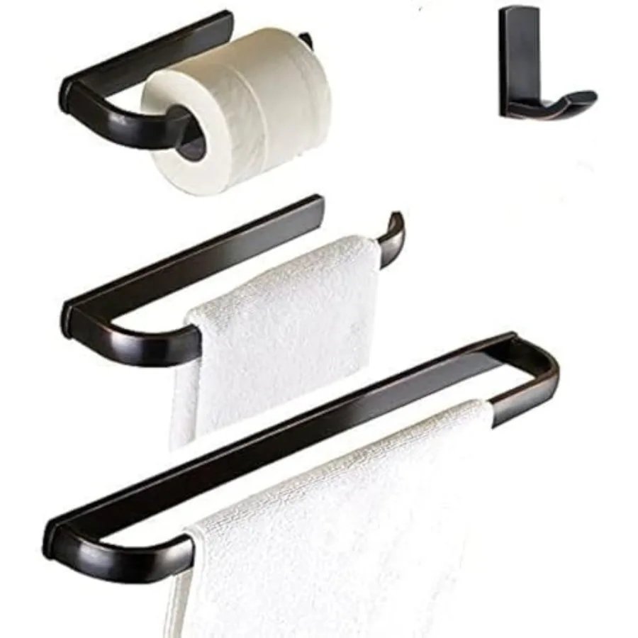 

Bthroom ccessories Towel Br Set 24 Inch Hardware 4 Pieces ORB Towel Rod Toilet Paper Holders Robe Hook Wall Mounted