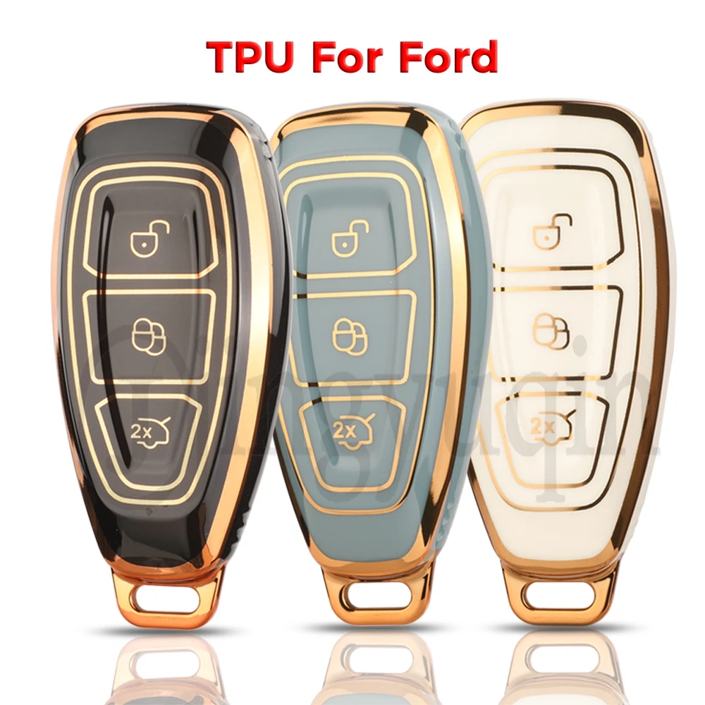 Jingyuqin TPU For Ford Focus 3 4 ST Mondeo MK3 MK4 Fiesta Fusion Kuga 2013 2014 2015 2017 2018 Car Remote Key Shell Case Cover
