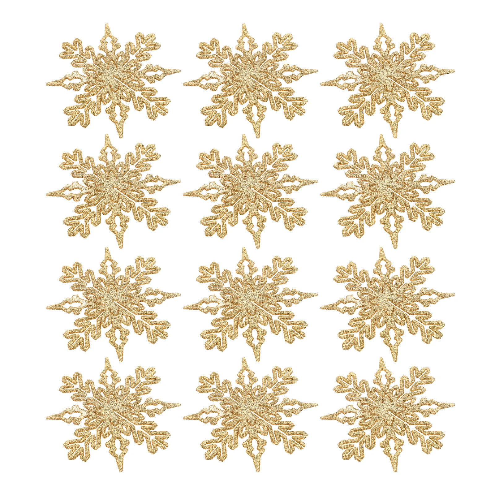 

12Pcs Christmas Snowflake Decor Xmas Tree Ornaments Glitter Pendants Hanging Accessories