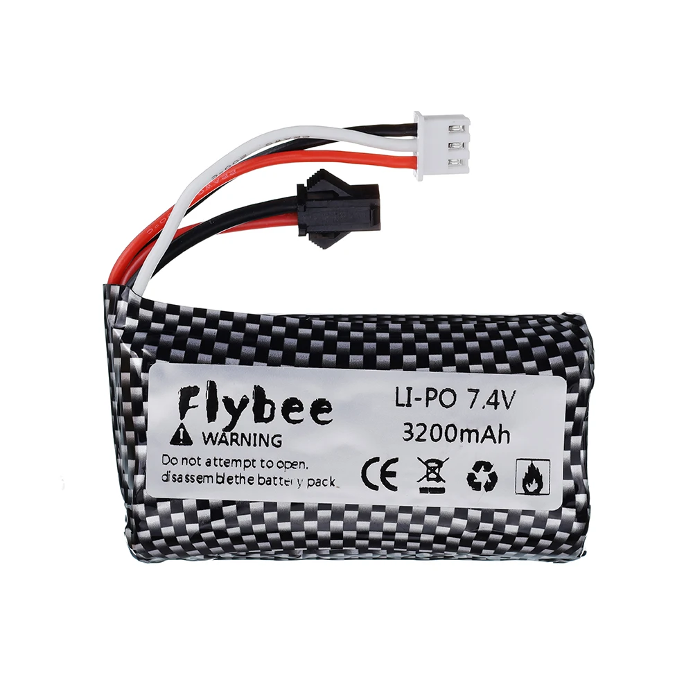 재고 있음 (SM 플러그) 7.4V 3200mAH 25C 18650 리튬 이온 Batery WPL MN99S D90 U12A S033g Q1 H101 RC 자동차 탱크 완구 2S RC 배터리