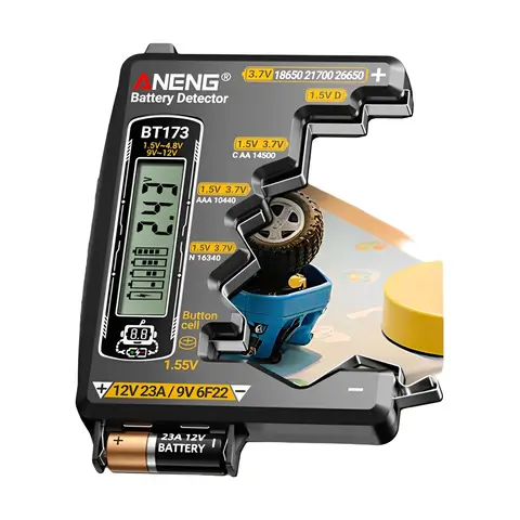 Universal Battery Tester ANENG BT173 Battery Detector Test C D AA AAA N 9V Cell Button Meter Visual Display Testing Tester Tools