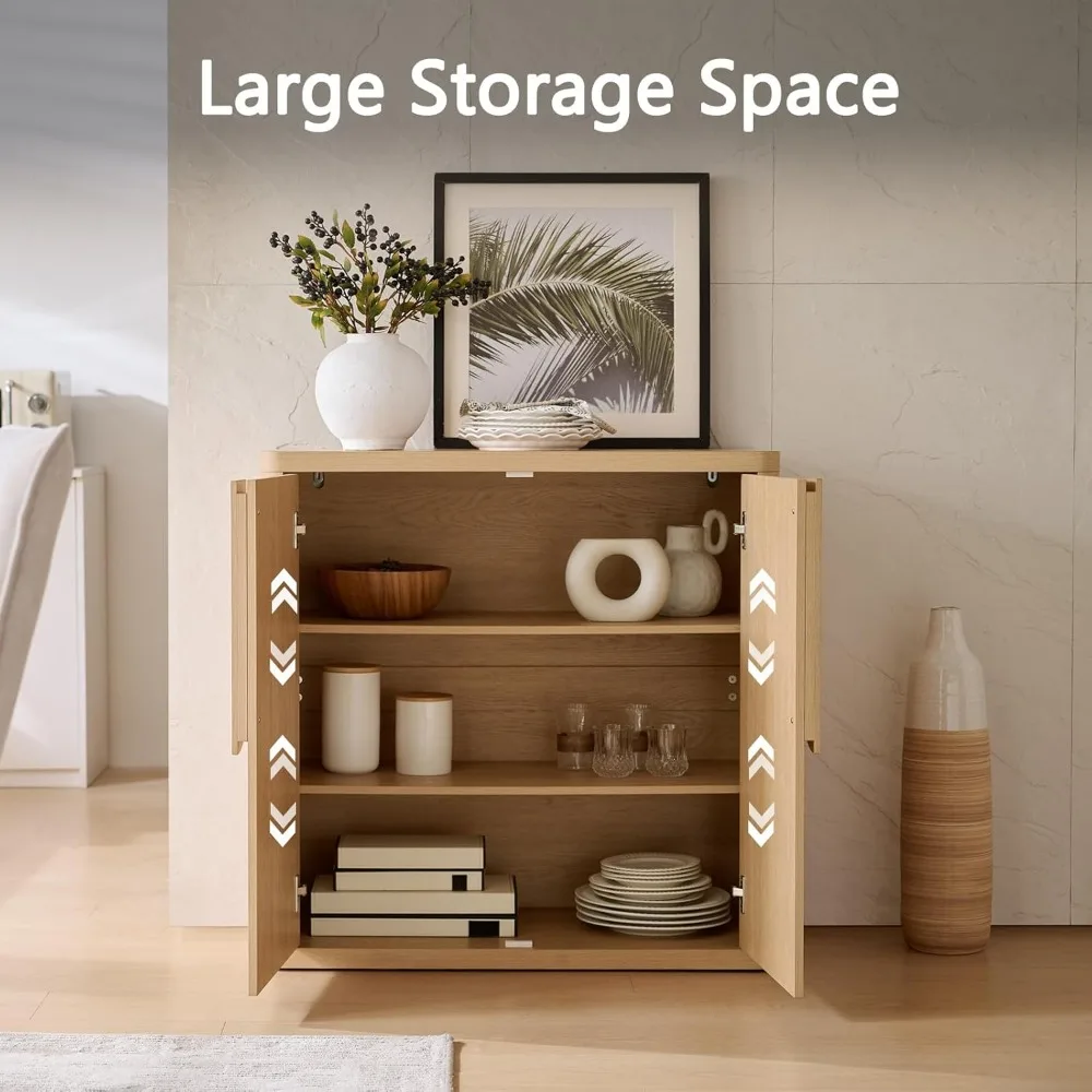 خزانة بوفيه جانبية مقاس 34.5 بوصة مع تخزين، وخزائن ذات مميزة حديثة مع مقابض منحنية وأرفف قابلة للتعديل، و4 أبواب لبار القهوة #4