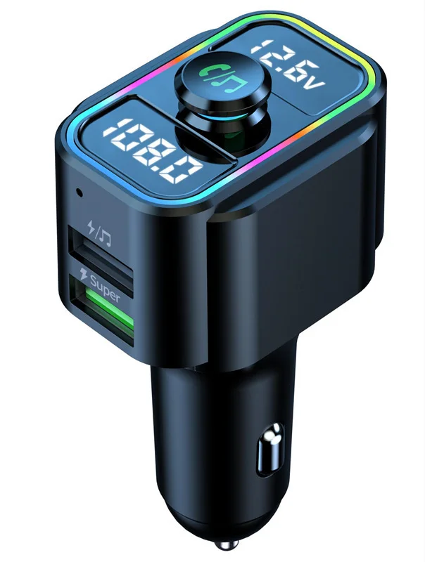 

New C23 Car Mp3 Multifunctional Colorful Lights Car Mp3 Bluetooth Handsfree Music Player Fm Transmitter
