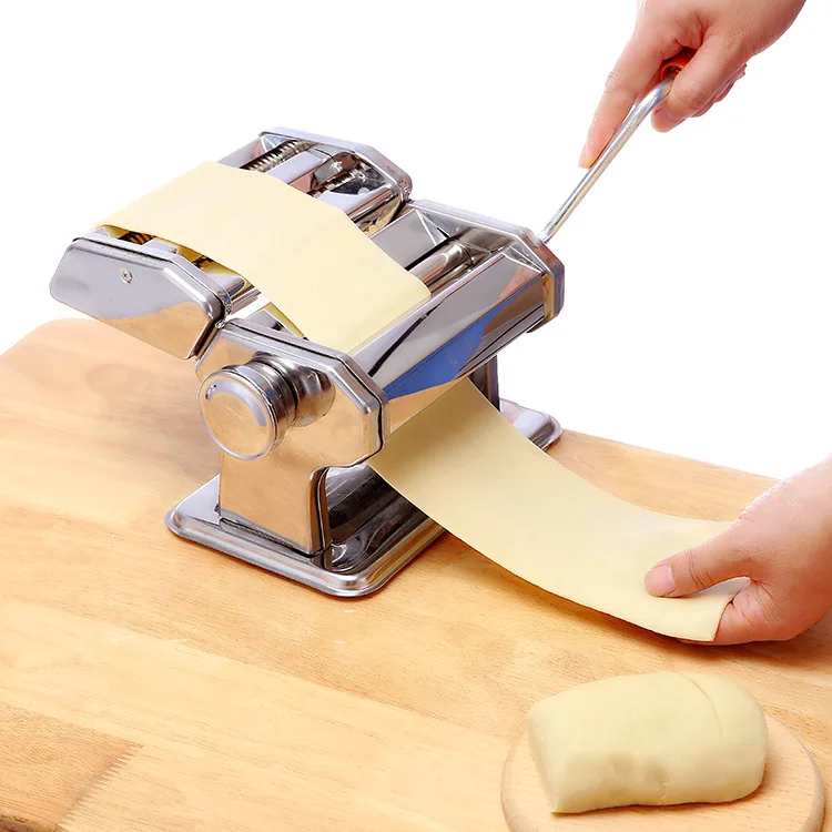 Manual Stainless Steel Pasta Maker, 2‑Knob Split‑Type Household Noodle & Dumpling Skin Machine, 9‑Speed Thickness Adjustment