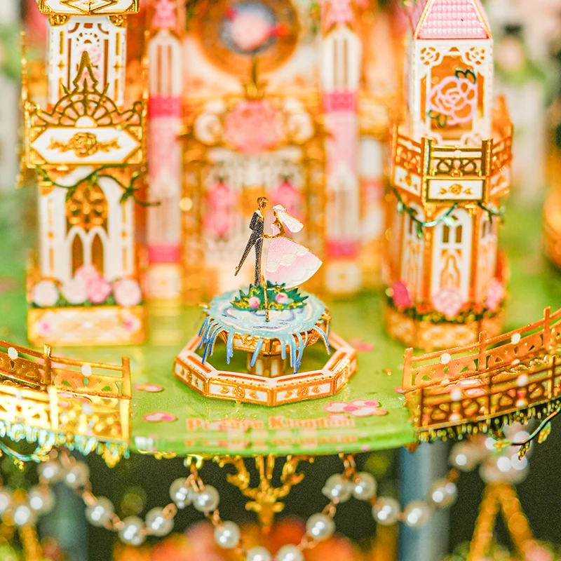 NEW DIY 3D Metal Puzzle Princess Rose Castle Model Building Kits Assembly Animal Jigsaw Puzzles for Adults Girls Birthday Gifts