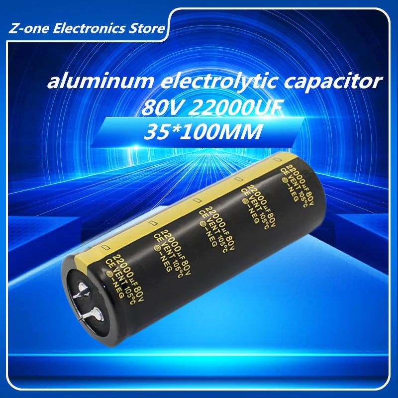 

1-5pcs 80V22000UF 80V 22000UF 35x100mm High quality Aluminum Electrolytic Capacitor High Frequency Low Impedance ESR