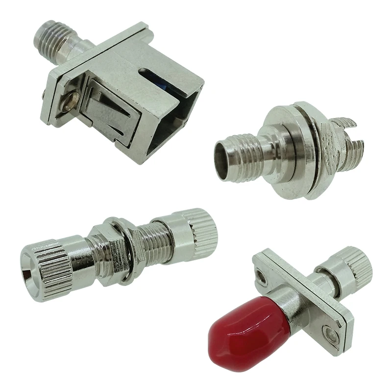 SMA905/SMA906  Fiber Optic Adapter Connection Plug Flange,SMA-FC SC ST,Optical Fiber Connector Metal Fiber Optic Coupler,1pc