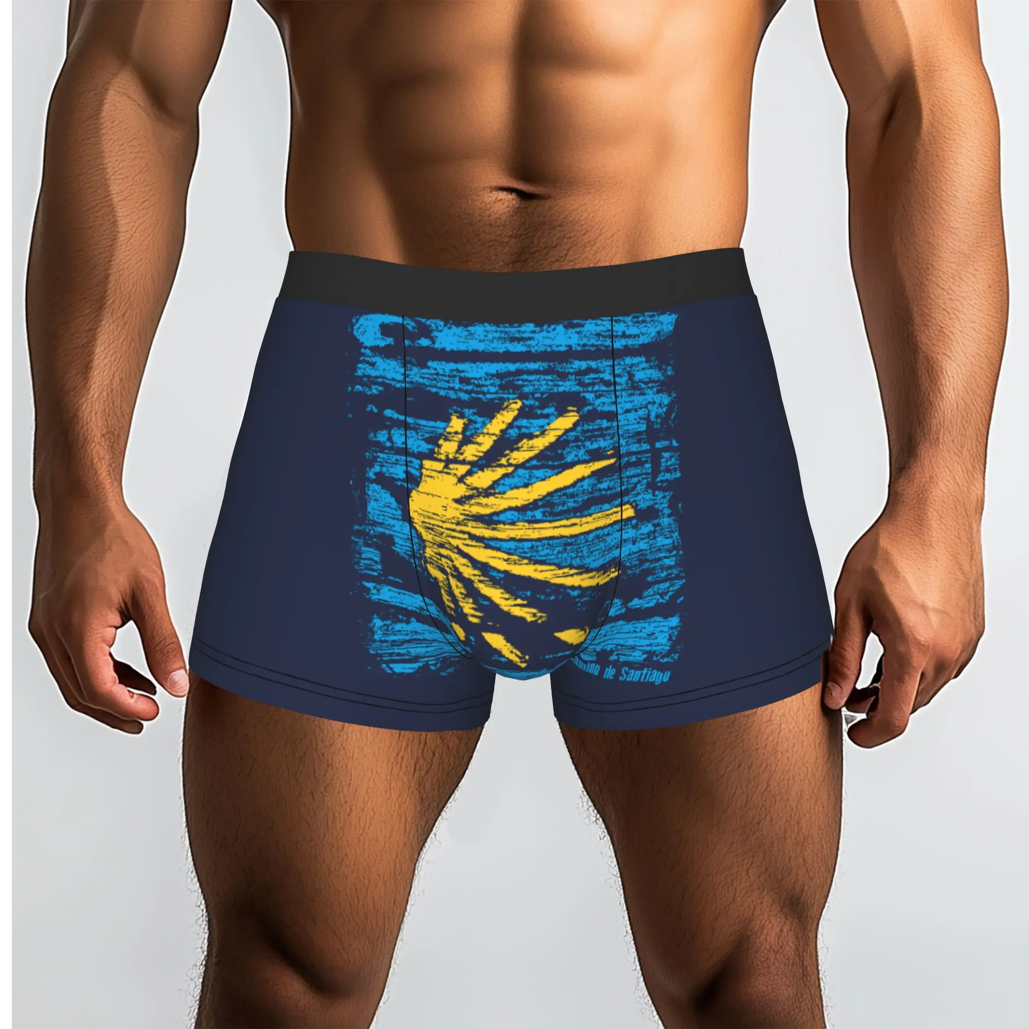 Custom Concha Camino de Santiago Underwear Men Breathable  Boxer Briefs Shorts Panties Soft Underpants For Male