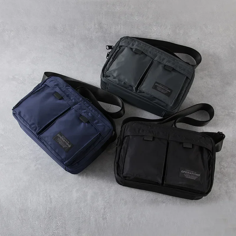 Japanese Style Square Messenger Bag with Multiple Pockets for Men's Daily Commute and Casual Outings Bag for Men