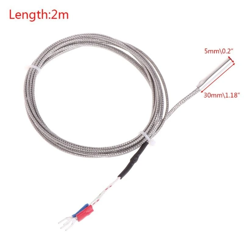 Sensore temperatura della termocoppia R1WA da 2m tipo K 0-600 ℃ 5*30 mm in acciaio inossidabile