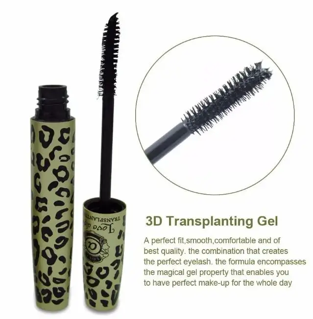 2Pcs/Set Wild Leopard 3D Mascara Fiber Lashes Love Alpha Waterproof Double Lash Mascara Make up Rimel Eyelashes Set