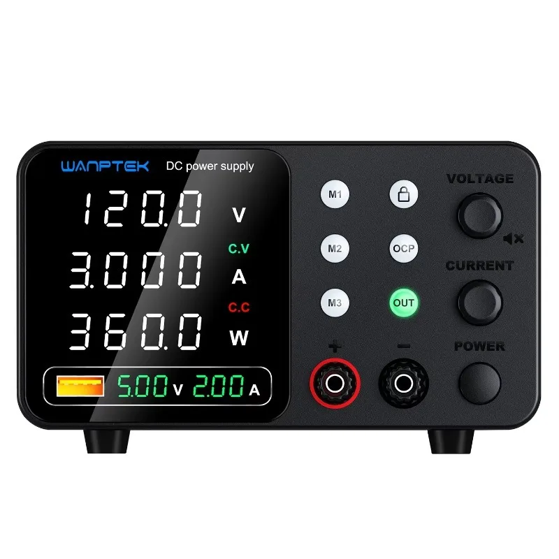 120V 3A BENCH DC ADJUSTABLE POWER SUPPLY, LAB, REPAIR, DIY, DESIGN, SCHOOL, BATTERY CHARGING, ELECTROPLATE, TPS-C1203H