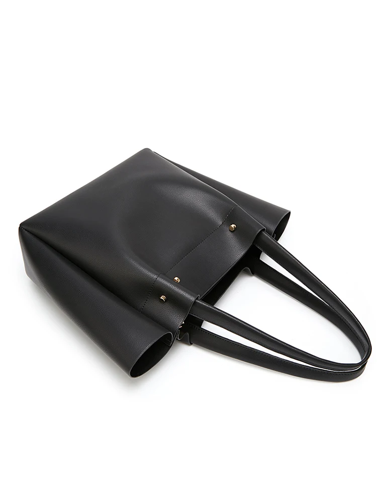 Largecapacity Pleated Tote Bag Shopping Bag 2024 New Portable Handbag Advanced New Pu Leather One-Shoulder Tote Handbag image 5
