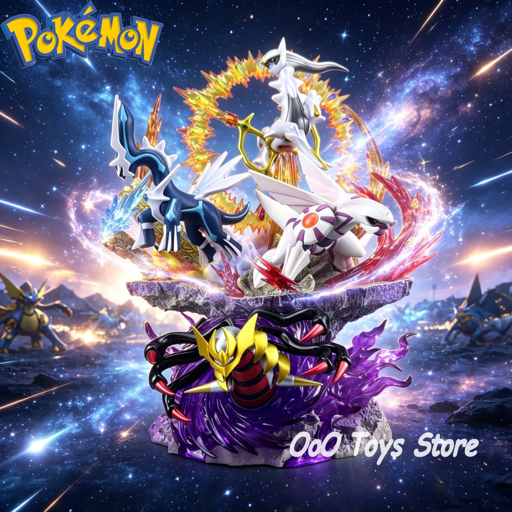 

37cm/14.57in Anime Pokemon Figure Sinnoh Dialga Palkia Giratina Arceus Action Figures Pvc Statue Collection Model Toys Gifts