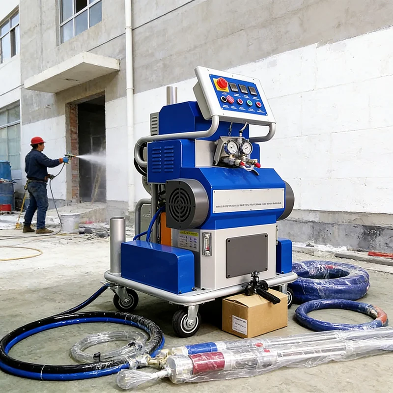 

Precision Polyurea Spray System with Digital Flow Meter for Accurate Material Ratio Control
