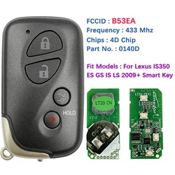 CN052050 Aftermarket 4 pulsanti Smart Key per Lexus LX570 GS450L GS430 LS460 GS300 IS350 Remote 433MHz 4D Chip 14AAC B53EA 0140