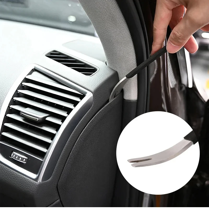 1 Stück tragbare Auto Türclip Trim Entfernung Werkzeuge Kits Auto Armaturen brett Audio Radio Panel Reparatur Edelstahl Hebel platte – Detail 1