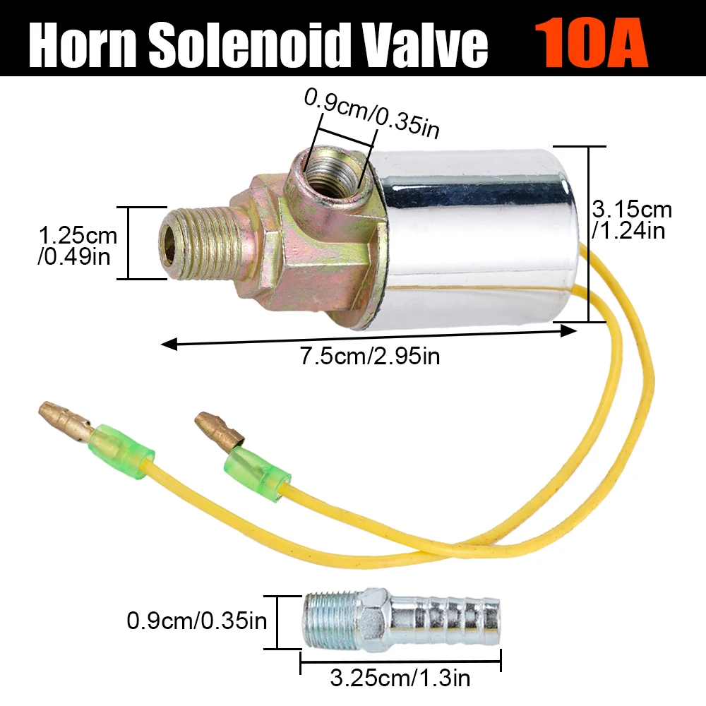 12V 24V Truck Air Horn Electric Solenoid Valve Heavy Duty Metal 180 PSI For Vehicle Train Airs Horn Kit Accessories